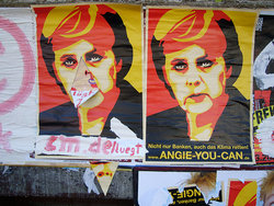 Murale w Niemczech z napisem "Angie - możesz (ocalić klimat)"